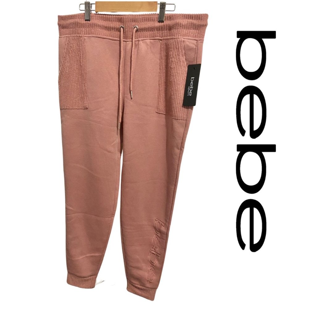 NWT bebe Fleece Jogger Pink L